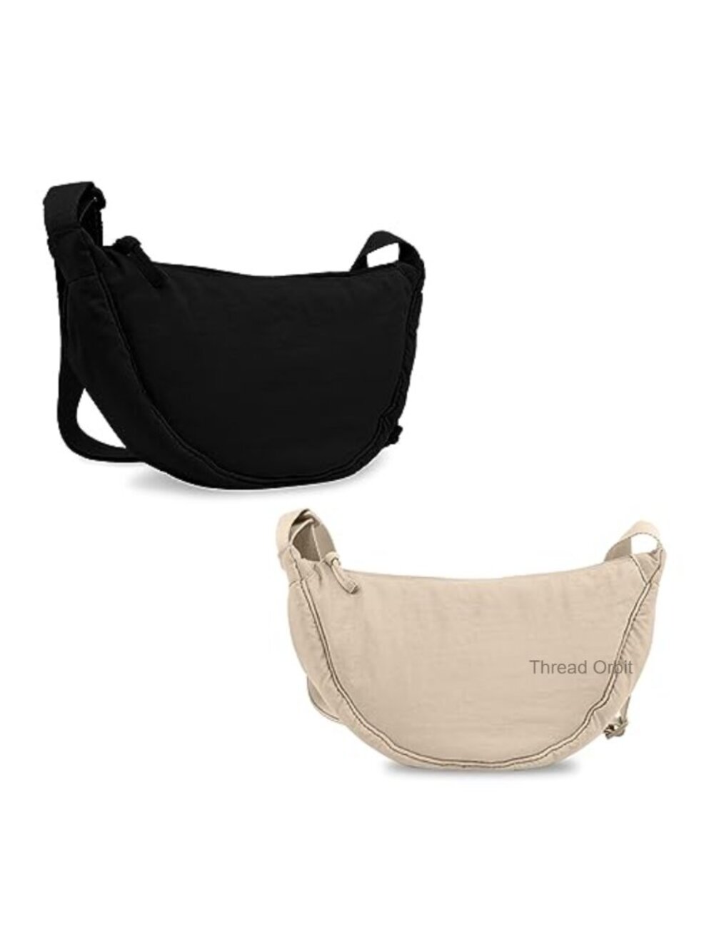 Nylon Crescent Crossbody Bag Water-Resistant Lightweight Hobo Sling